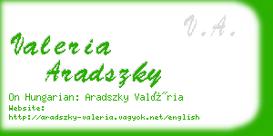 valeria aradszky business card